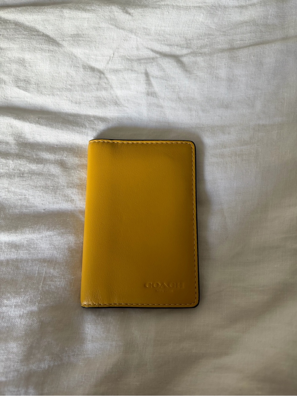 COACH Yellow Leather Card Holder